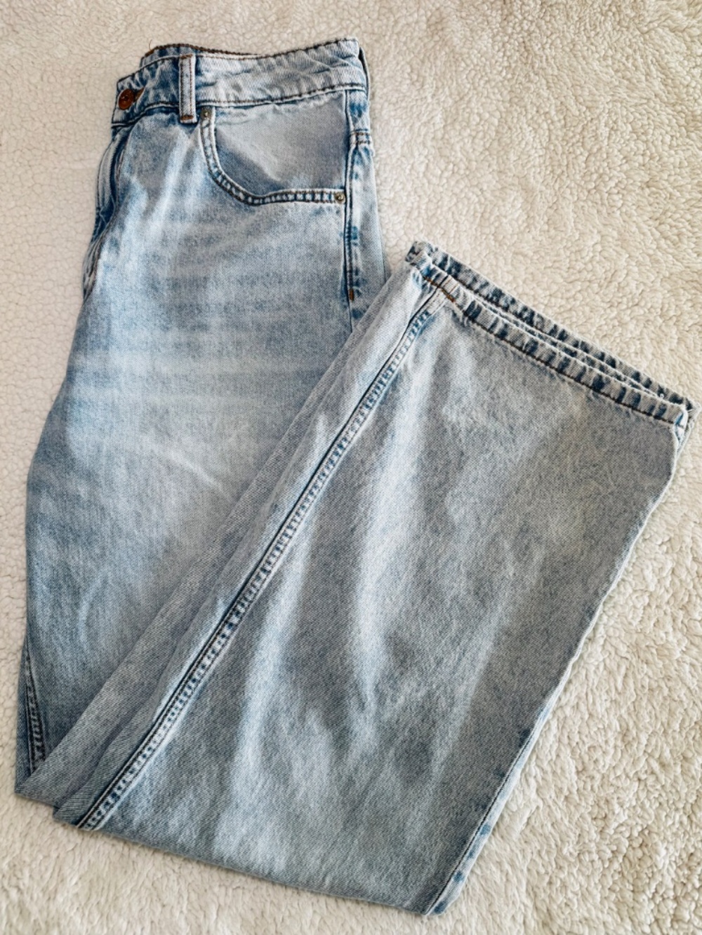 Divided By H&M Jeans Women's 8 Blue Cotton Denim Straight Baggy Faded Light Wash